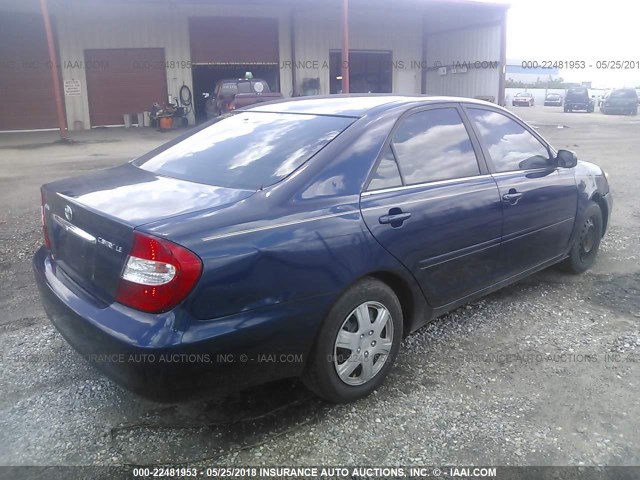 4T1BE32K62U618604 - 2002 TOYOTA CAMRY LE/XLE/SE 蓝色 照片 4