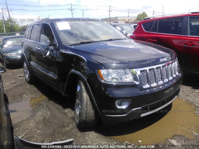 1J4RR6GGXBC626217 - 2011 JEEP GRAND CHEROKEE OVERLAND BLACK photo 1