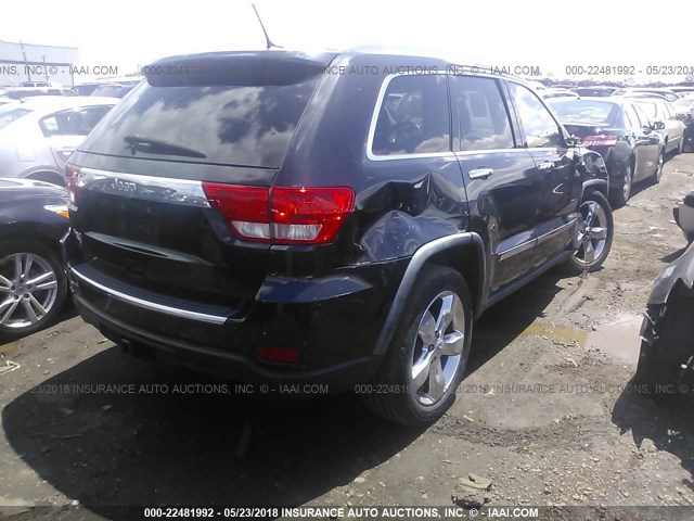 1J4RR6GGXBC626217 - 2011 JEEP GRAND CHEROKEE OVERLAND BLACK photo 4