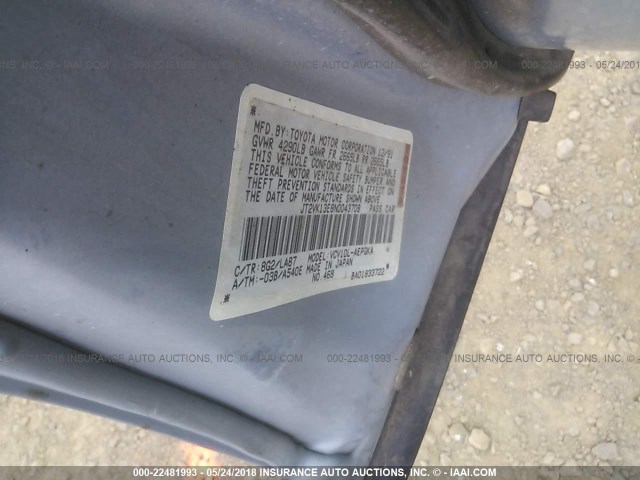 JT2VK13E8N0043708 - 1992 TOYOTA CAMRY XLE BLUE photo 9