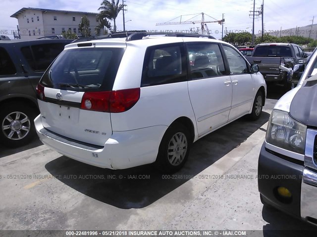 5TDZK23C28S122435 - 2008 TOYOTA SIENNA CE/LE WHITE photo 4