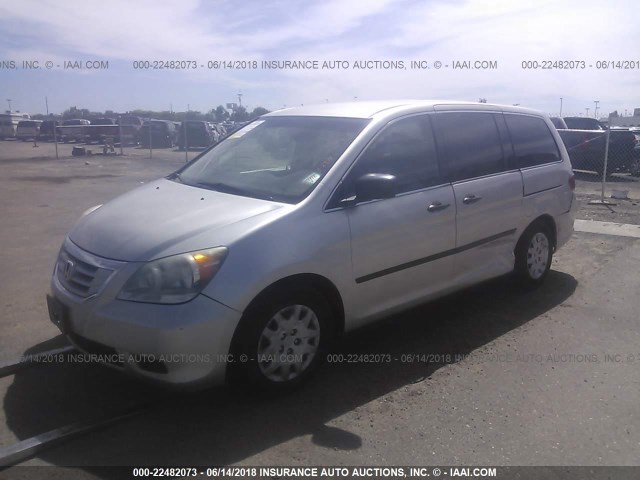 5FNRL382X9B057715 - 2009 HONDA ODYSSEY LX SILVER photo 2