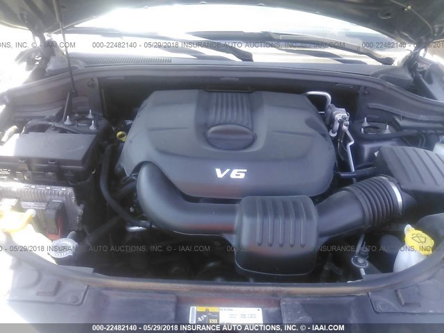 1C4RDJDG7EC599560 - 2014 DODGE DURANGO LIMITED GRAY photo 10