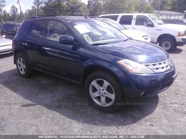 JN8AZ08W35W406253 - 2005 NISSAN MURANO SL/SE/S BLUE photo 1