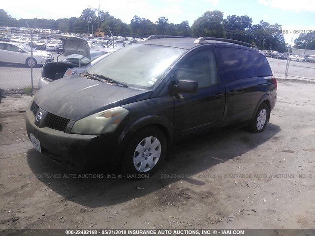 5N1BV28U55N101604 - 2005 NISSAN QUEST S/SE/SL BLACK photo 2