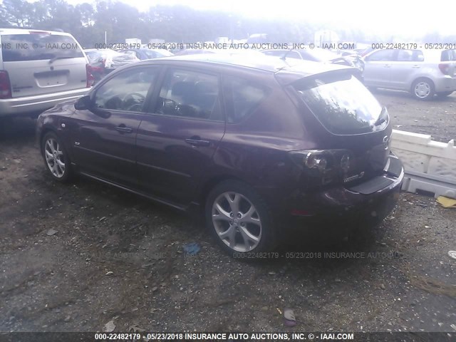 JM1BK344881831916 - 2008 MAZDA 3 HATCHBACK PURPLE photo 3