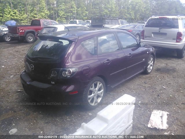 JM1BK344881831916 - 2008 MAZDA 3 HATCHBACK PURPLE photo 4