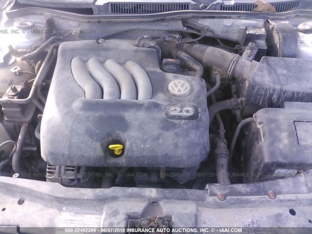 9BWFK61J334078760 - 2003 VOLKSWAGEN GOLF GL SILVER photo 10