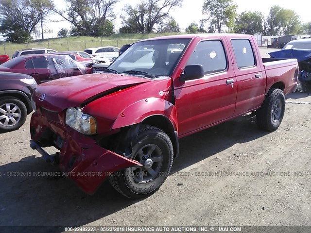 1N6ED27T84C418295 - 2004 NISSAN FRONTIER CREW CAB XE V6 RED photo 2