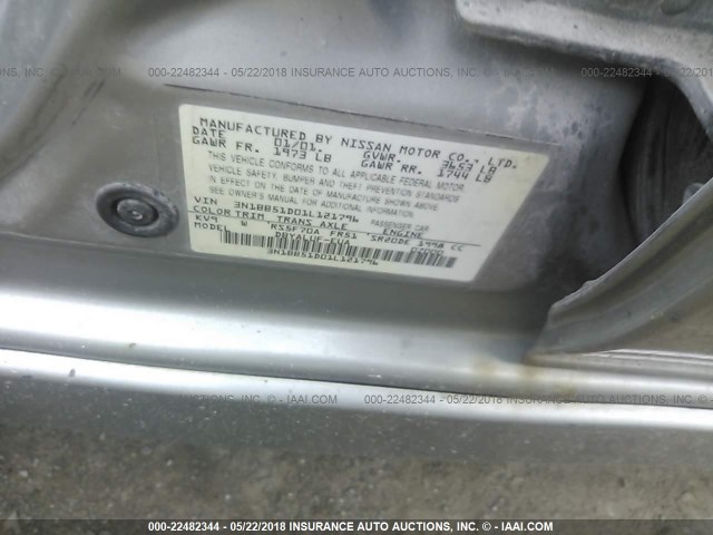 3N1BB51D01L121796 - 2001 NISSAN SENTRA SE TAN photo 9