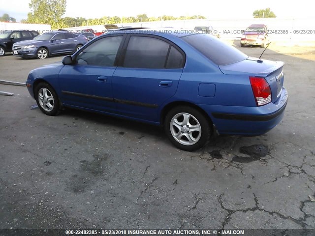 KMHDN46D34U751608 - 2004 HYUNDAI ELANTRA GLS/GT BLUE photo 3