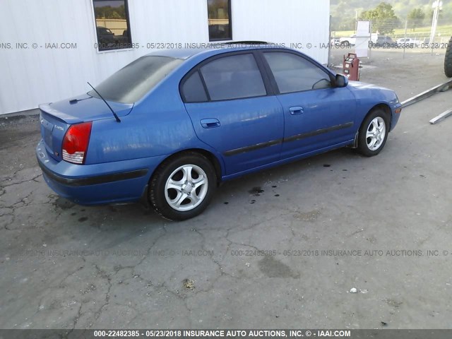 KMHDN46D34U751608 - 2004 HYUNDAI ELANTRA GLS/GT BLUE photo 4