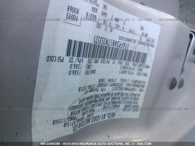 1FAFP34N17W353521 - 2007 FORD FOCUS ZX4/S/SE/SES 银色 照片 9