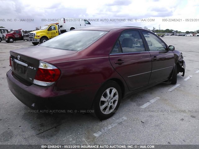 4T1BF30K65U087277 - 2005 TOYOTA CAMRY LE/XLE/SE 红色 照片 4