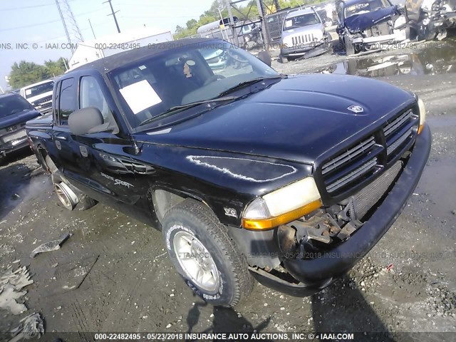 1B7GL2AZ2YS723024 - 2000 DODGE DAKOTA QUAD BLACK photo 1