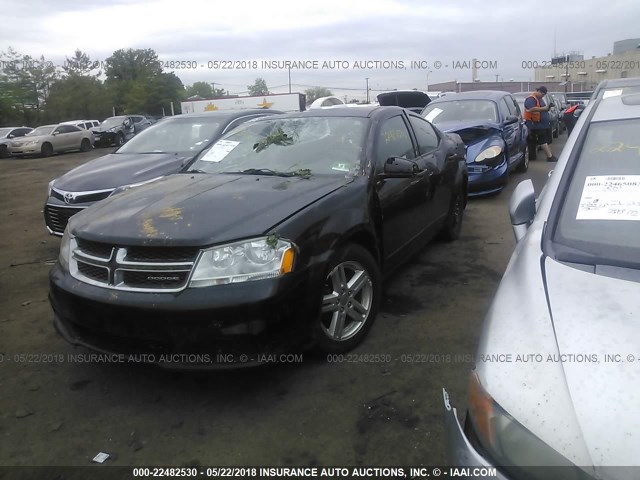 1C3CDZCB5CN167713 - 2012 DODGE AVENGER SXT BLACK photo 2