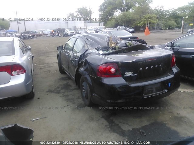 1C3CDZCB5CN167713 - 2012 DODGE AVENGER SXT BLACK photo 3