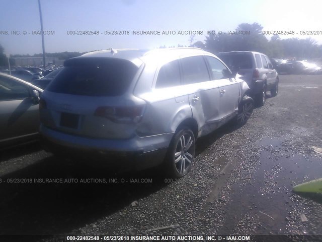 WA1BY74L27D085273 - 2007 AUDI Q7 3.6 QUATTRO PREMIUM SILVER photo 4