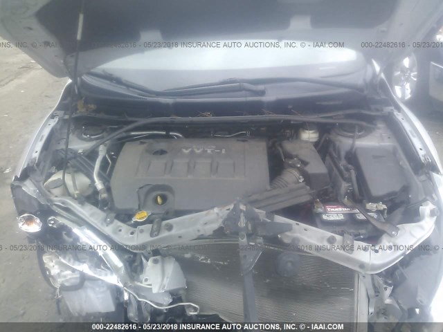 2T1KU4EE9AC241068 - 2010 TOYOTA COROLLA MATRIX  SILVER photo 10