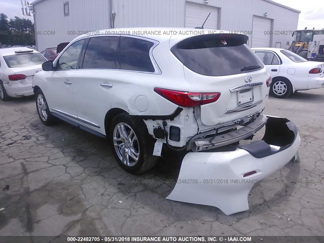 5N1AL0MM1DC310599 - 2013 INFINITI JX35 WHITE photo 3