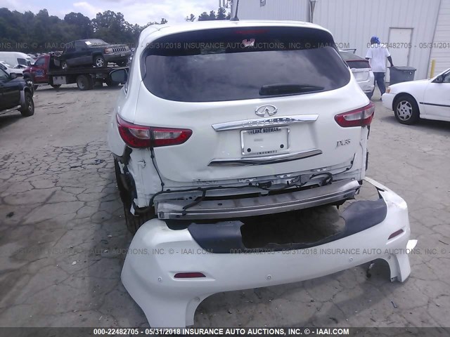 5N1AL0MM1DC310599 - 2013 INFINITI JX35 WHITE photo 6