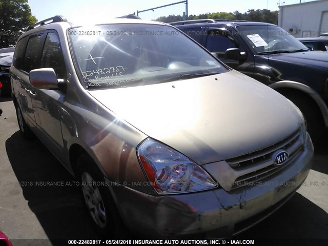 KNDMB233786222220 - 2008 KIA SEDONA EX/LX GOLD photo 1