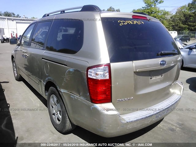 KNDMB233786222220 - 2008 KIA SEDONA EX/LX GOLD photo 3