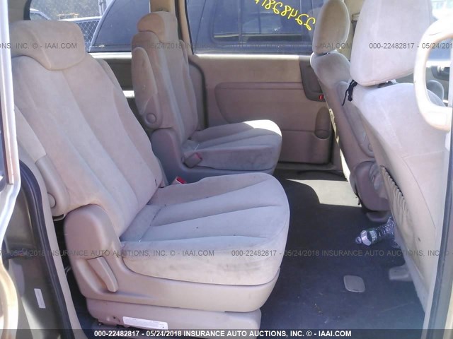 KNDMB233786222220 - 2008 KIA SEDONA EX/LX GOLD photo 8