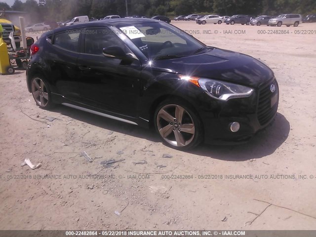 KMHTC6AE5DU180488 - 2013 HYUNDAI VELOSTER TURBO BLACK photo 1