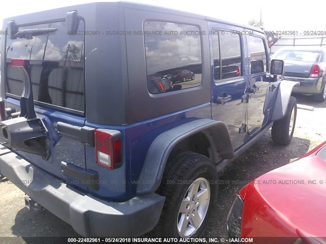 1J4BA5H1XAL106546 - 2010 JEEP WRANGLER UNLIMITE SAHARA BLUE photo 4