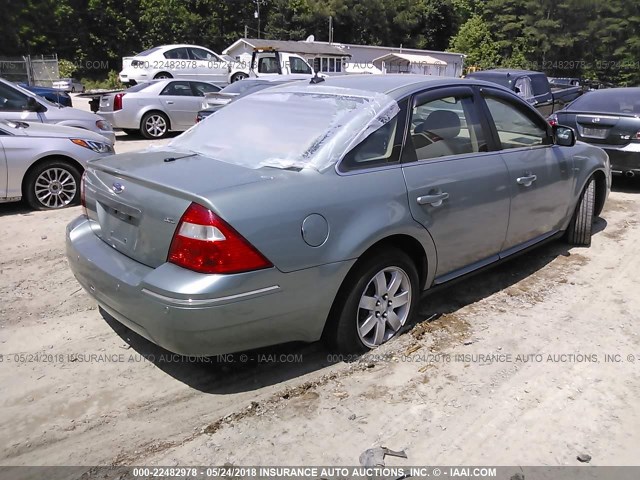 1FAHP24107G159573 - 2007 FORD FIVE HUNDRED SEL GREEN photo 4