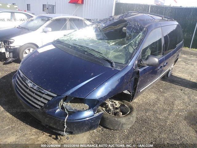2C4GP54L05R190407 - 2005 CHRYSLER TOWN & COUNTRY TOURING BLUE photo 2