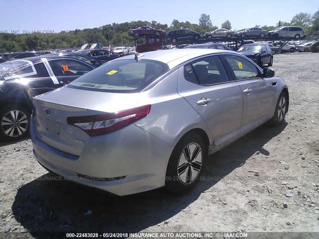 KNAGM4AD3B5008222 - 2011 KIA OPTIMA HYBRID SILVER photo 4