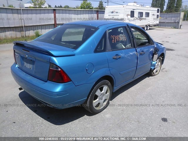 1FAHP34N17W158611 - 2007 FORD FOCUS ZX4/S/SE/SES BLUE photo 4