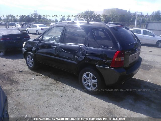 KNDJF723377322474 - 2007 KIA SPORTAGE EX/LX BLACK photo 3