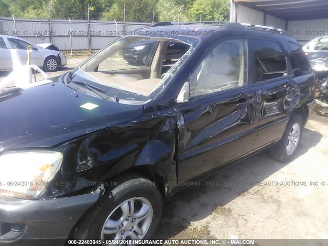 KNDJF723377322474 - 2007 KIA SPORTAGE EX/LX BLACK photo 6