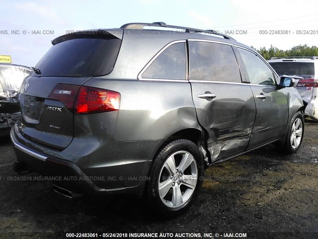 2HNYD2H49AH515614 - 2010 ACURA MDX TECHNOLOGY GRAY photo 4