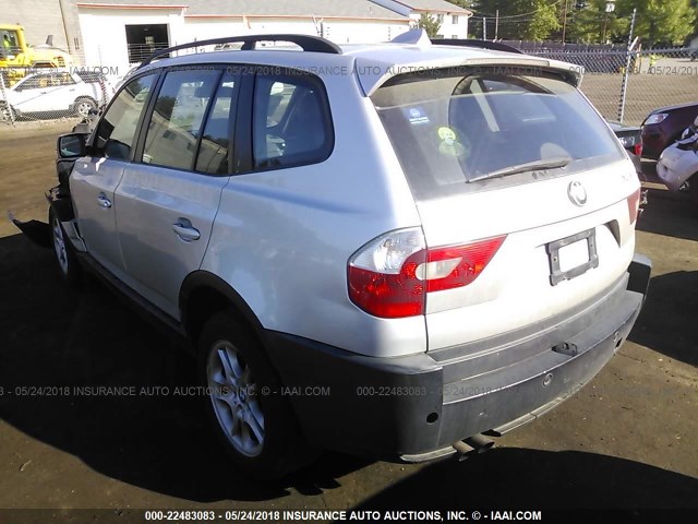 WBXPA73464WC44845 - 2004 BMW X3 2.5I SILVER photo 3