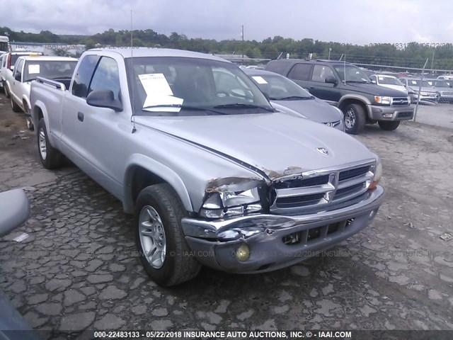 1B7GL42N12S714796 - 2002 DODGE DAKOTA SLT SILVER photo 1