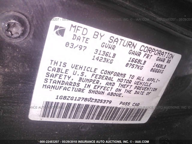 1G8ZG1278VZ325379 - 1997 SATURN SC2 GRAY photo 9