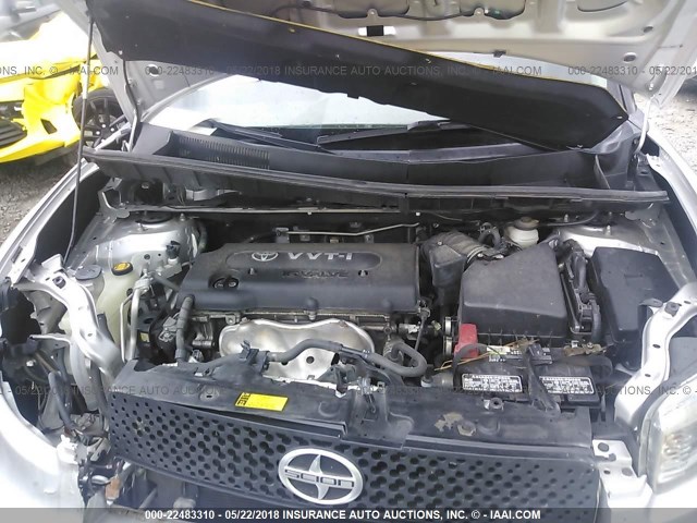 JTLKE50E191085302 - 2009 TOYOTA SCION XB SILVER photo 10