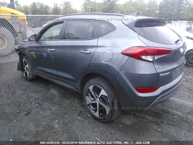 KM8J3CA23GU202195 - 2016 HYUNDAI TUCSON LIMITED/SPORT AND ECO/SE GRAY photo 3