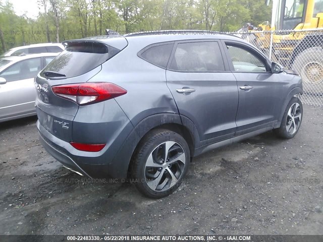 KM8J3CA23GU202195 - 2016 HYUNDAI TUCSON LIMITED/SPORT AND ECO/SE GRAY photo 4