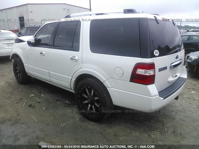 1FMJU1K54AEB71700 - 2010 FORD EXPEDITION LIMITED WHITE photo 3