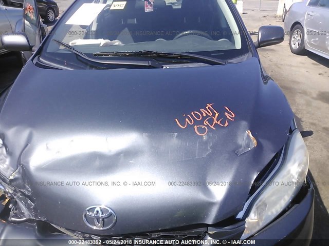 2T1LE40E79C007662 - 2009 TOYOTA COROLLA MATRIX S GRAY photo 10