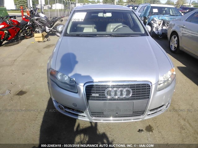 WAUDF78E76A137672 - 2006 AUDI A4 2.0T QUATTRO SILVER photo 6