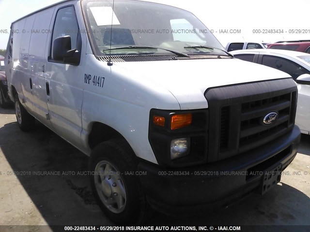 1FTNE1EW6EDA77059 - 2014 FORD ECONOLINE E150 VAN WHITE photo 1