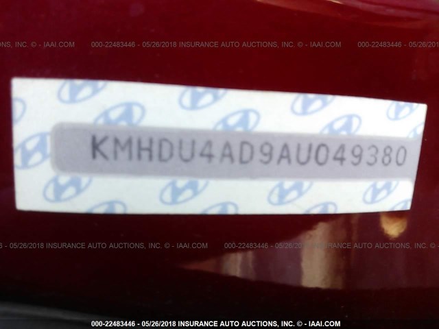 KMHDU4AD9AU049380 - 2010 HYUNDAI ELANTRA BLUE/GLS/SE RED photo 7