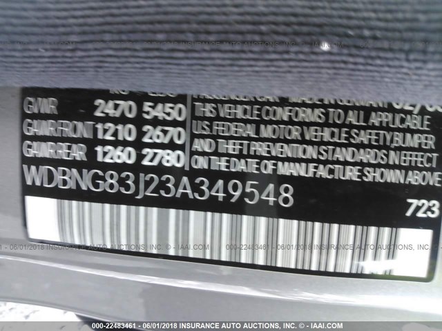 WDBNG83J23A349548 - 2003 MERCEDES-BENZ S 430 4MATIC GRAY photo 9