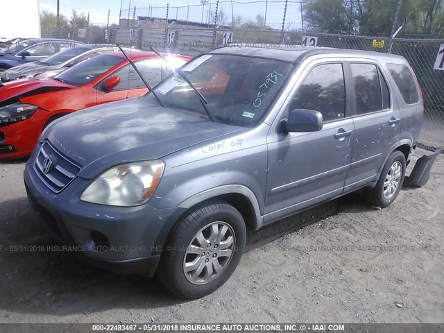 JHLRD78905C057931 - 2005 HONDA CR-V SE/EX BLUE photo 2